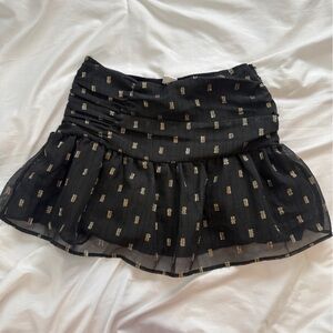 Zara Black Mini Skirt with Gold Accents